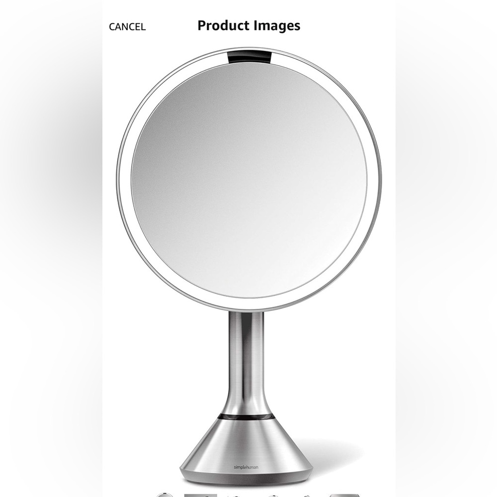Simplehuman Silver Round Sensor Mirror - Picture 2 of 3
